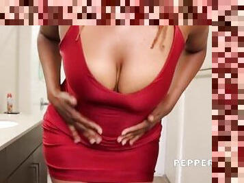 Girlfriend tries on red silky dress (Talking and rubbing) (ASMR)