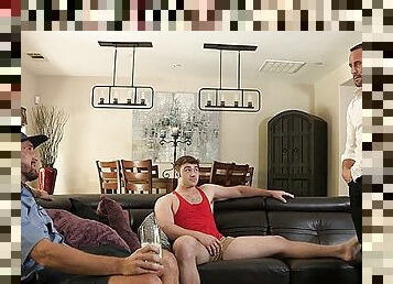 Noisy Mailman Wesley Woods Joins Horny Step Son & Step Dad For A Bareback Threesome - FamilyDick