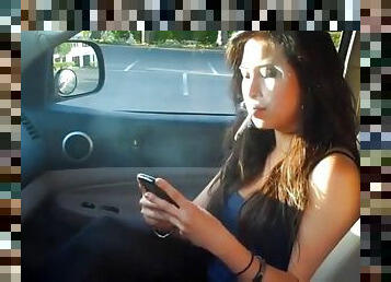 Woman smoking in cars 2