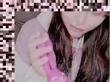 Cute girl using a rabbit vibrator to masturbate - Hana Lily