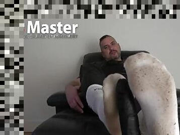 POV sockjob with dirty white socks on dildo PREVIEW