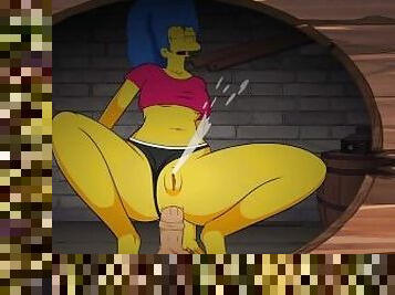 ESPIANDO A MARGE SIMPSON MIENTRAS SALTA EN UNA POLLA DE PLASTICO - HOLE HOUSE