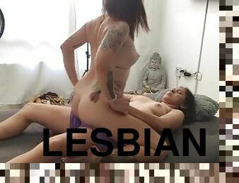 lesbian couple films themselves licking pussy and riding