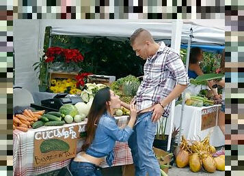 Eva Lovia gets to fuck while at the market
