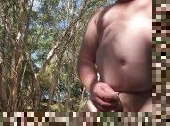 Naked wanking in the creek