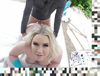 POV hardcore outdoors with curvy big ass blonde mom Jenna Starr's raunchy ride - Jenna starr