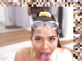 Girl Next Door Jada Kai POV Asian Blowjob - cum in mouth for Asian Redd