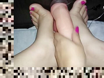 POV: Your stepsister gives you a handjob and footjob