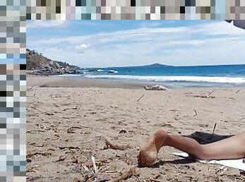 Naked fun at the beach. Humping and pissing