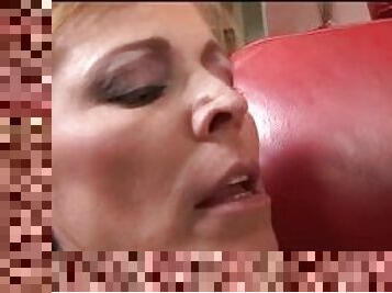 Blonde Milf Gets Fucked On The Couch By A Stiff Cock