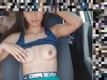 masturbación, público, coño-pussy, delgada, babes, juguete, coche, jóvenes18, cachonda, consolador