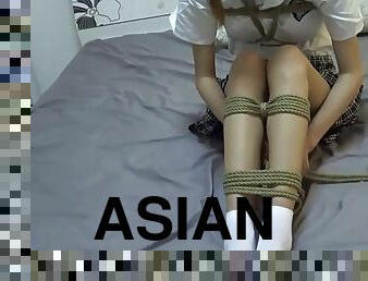 Asian Cosplay Self-Bondage