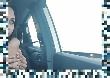 Horny Latina masturbating in the car while my friend was driving:Apclips NaughtyPocahontas