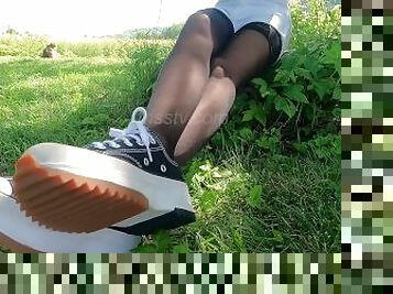 Stockings And Sneakers Outdoor