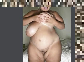 Super curvy black BBW is on camera again