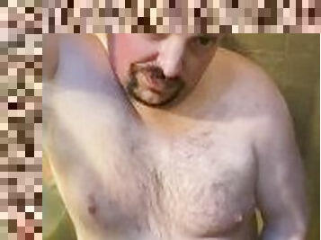 Sexy Guy Enjoying A Shower Naked, Feeling Playful!
