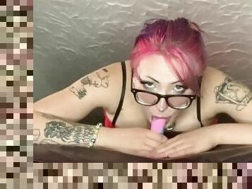 Horny Slut Practices Deep Throating With Four Dildos