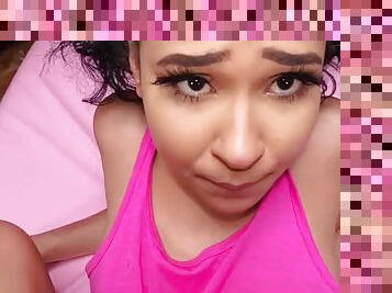 Ebony Pierced Teen Gets Pussy Stuffed by Stepdad POV