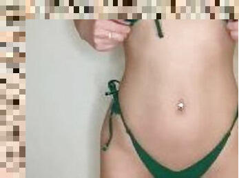 Asian Girl Strips Her Bikini Off!!