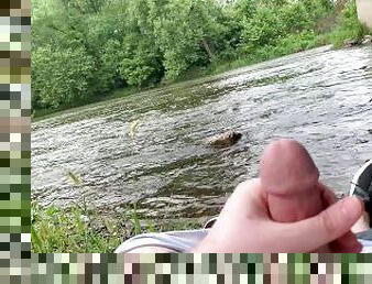 HORNY Guy Rubs one out at the CREEK [JOI]