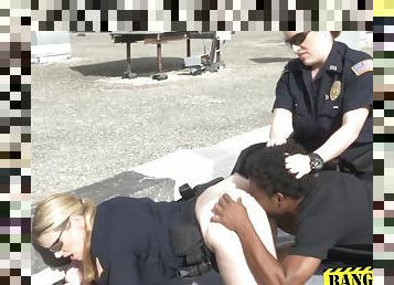 Pervert Is Caught And Subdued By Horny Female Officers