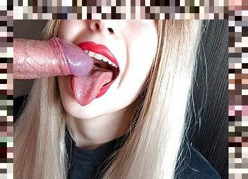 Teacher fucks my mouth! 18 year old schoolgirl gets cum in her throat after a passionate sucking