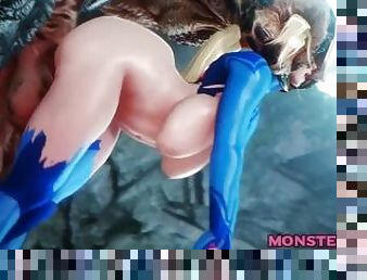 Watch This Blonde Slut Get Her Pussy Destroyed By A Monster - 3D Hentai