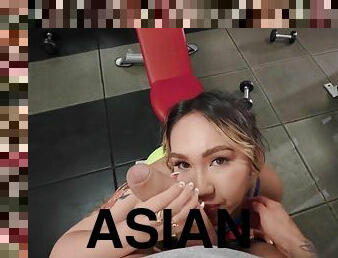 Horny Gym Pervert Gets Lucky With Asian Plumper Tomi