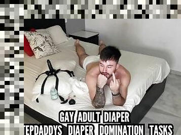 Gay adult diaper - stepdaddys diaper domination tasks
