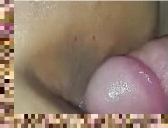My dick in latina pussy and trying put it in her ass up close