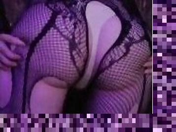 Showing off in Torn Fishnets