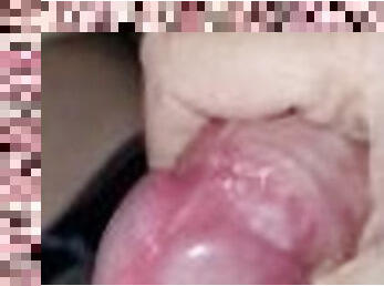 Edging en orgasm denial for 10 minutes. Close up for 10 minutes until filthy cock releases its cum.