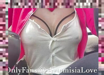 Artemisia Love big tits and big nipples in the car OnlyFans @ ArtemisiaLove101 X@ArtemisiaLove9