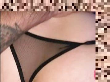 Fucking my GF while wearing Lingerie Ignore the wet spot 1000 view post the video of me squirting