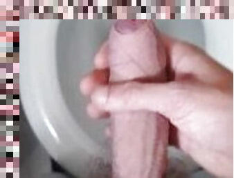 Uncut British Chav Cums In The Toilet