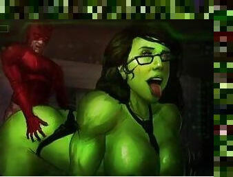 Fuking She-Hulk Fat Green Ass - All Survillance Sex Scenes - Behind The Doom