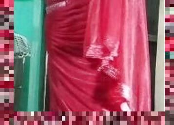 Indian Gay Crossdressing in Red Saree looking ???? hot #indiangay #indiancrossdresser #crossdresser