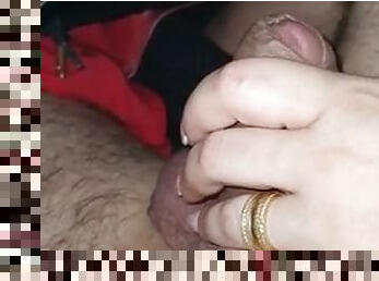 Stepmom under a blanket pulled down her stepsons pants for a handjob