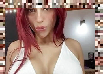 Latina shows off her big tits