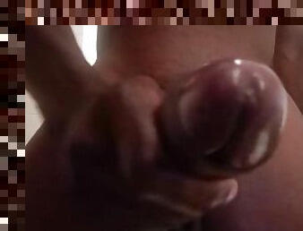 Mr. Nasty time, stroking 9-3" BBC, busting fat nut, close up to camera (POV)