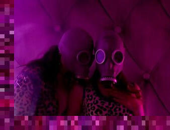 Sexy video in latex and gas masks - fetish lesbians