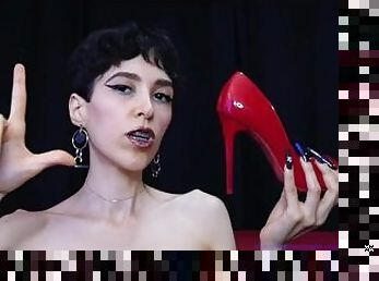 Stroke swallow and send for my high heels loser - humiliation humiliatrix long nails fetish mistress