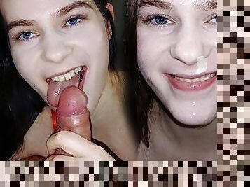 The sexiest BEAUTY with BUNNY TAIL ANAL PLUG gets BIG LOAD ON HER FACE DURING CHRISTMAS EVE !!!