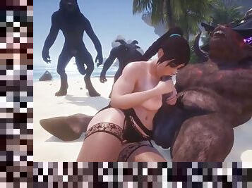Blowjob time  Monster with big dick  3D porn wild life