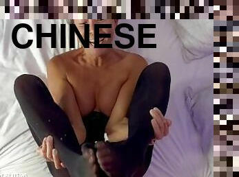 Chinese milf black pantyhose foot job OnlyFans @ Appleliu-76