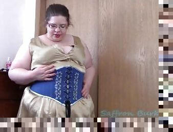 BBW Goddess in Blue Corset