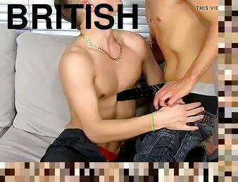 British twinks Kyle C and Luke Desmond kiss and fuck