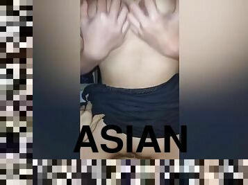 asiatisk, storatuttar, gammal, pissande, fitta-pussy, student, tonåring, hardcore, creampie, ung18