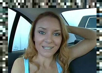 Milf redhead fucked in the car