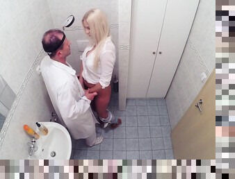 Blonde Dominica fucked by her doctor, recorded on the hidden cam